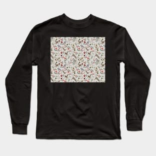 Flower And Animal Pattern Long Sleeve T-Shirt